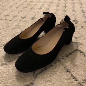 Everlane Day Heel - Black Suede - worn once!
